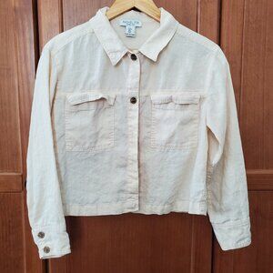 Cropped Linen Chore Jacket by Rachel Zoe